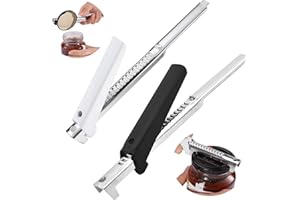 zykssy 2 PCS Müheloser Arthritis Glasöffner,Dosenöffner Manuell Lid Opener,2024 new Dosenöffner Flaschenöffner für Senioren,Multifunctional Deckelöffne aus Edelstahl（Schwarz-White）