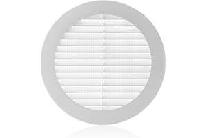 ABOUT VENT 150mm Griglia Ventilazione in Plastica ABS Bianca con Zanzariera - Griglie Aerazione Rotonde
