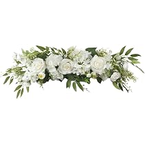 BOMAROLAN Ghirlanda Di Peonie Artificiali Vintage, 48 Cm, Fiori In Seta Con Foglie Verdi – Per Porta, Parete, Matrimonio E Casa