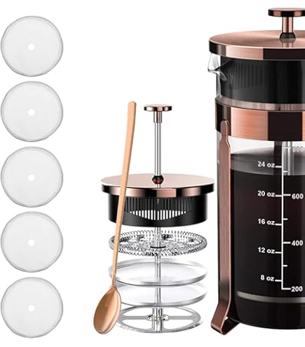 5 stuks herbruikbare metaal koffiefilter, franse persfilter