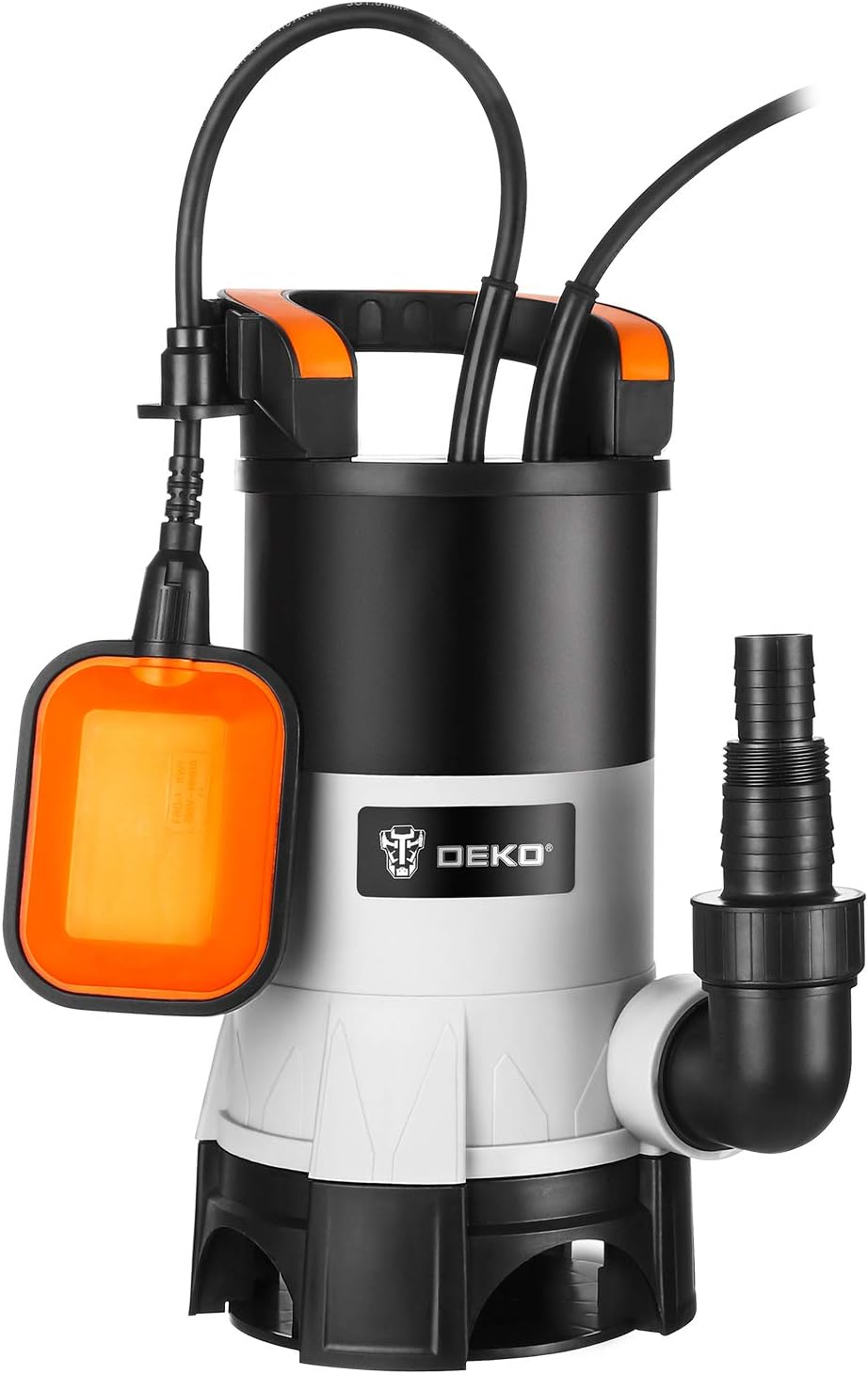 DEKO 400W Bomba de aguas sucias con interruptor de flotador y flujo máximo de 8000L / H, cuerpos extraños hasta 35 mm, para riego de piscinas, bañeras y jardines