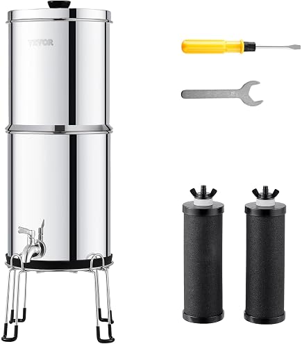 VEVOR Wasserfilter-Ersatz Set – 4 Filter (2 Aktivkohle + 2 Entfluorierung), Kompatibel Mit Berkey & Anderen Schwerkraftfiltern