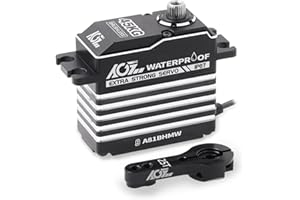 AGFRC Servo motore RC impermeabile da 45 kg ad alta coppia di torsione - Servo senza spazzole digitale Full Metal Gear per 1/8 1/10 RC auto barca crawler, angolo di controllo 180° (A81BHMW)