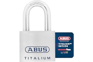 ABUS Titalium hänglås 96TI/50 – lätt låskropp av massiv specialaluminium – källarlås med vändnyckel – ABUS-säkerhetsnivå 8 –