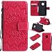 Produktbild Anlike Sonnenblume Prägung Motorola Moto G5 Plus (5.2 Zoll), Brieftasche Schutzhülle PU Leder Flip Hülle Wallet Case Tasche Cover Handytasche Schutzhülle Handy Zubehör Lederhülle Handyhülle mit Bookstyle mit Standfunktion Kredit Kartenfach - rote