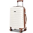 Feybaul Hard Case Luggage Sets Carry On Luggage Lightweight With Spinner Wheels Rolling Suitcase 22x14x9 Airline Approved PC+ABS With TSA Lock Hardshell Travel Hardside, Beige, 20-Inch, Fashion