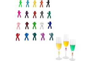 DAQIEPIN 20 Colori Segnabicchiere in Silicone Segna Bicchieri Calici, Segnabicchieri Colorati, Segnabicchieri per Calici, Marcatori per Bicchieri da Vino Riutilizzabili, Identificatore del Bicchiere di Vino