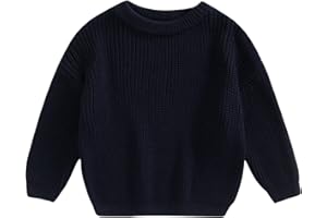 MAHUAOYIXI Baby Girls Boys Sweater Solid Color Long Sleeve Crew Neck Knit Pullover Warm Sweater Toddler Clothes Knitwear Baby Jumpers Tops Casual for Fall Winter