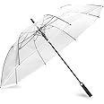 ZOMAKE Big Transparency Umbrella - Automatic Open Long Handle Clear Rain Umbrellas 62 Inch Super Huge Oversize Windproof Waterproof for Outdoor Wedding Party Men Women (3-4 People)