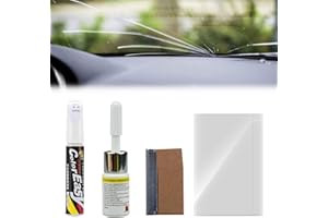 TUKNON Kit Riparazione Parabrezza Auto,Kit Riparazione Crepe Vetro,Kit Riparazione per Parabrezza,Penna Ritocco Carrozzeria,Penna per Ritocco Auto,Rimuovi Graffi Auto,Pennarello Copri Graffi Auto,Bianco