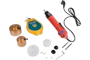 Fafeicy 5-45 kgf.cm 20-50 botellas/min Máquina taponadora selladora de tapas de botellas eléctrica de mano, para tapas redondas de 1-50 mm/0,04-1,97 pulgadas, AC 220V 50-60hz 80W (EU Plug)