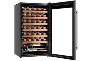 Cecotec Cave à vin 34 bouteilles Bolero grandsommelier 34030 inox compressor, 80 L, Refroidissement par compresseur, Température réglable de 5 à 18°C, Commande tactile, Affichage, LED intérieur.