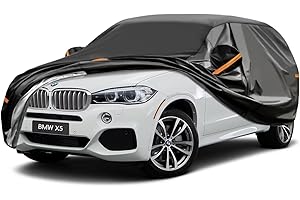 GUNHYI Funda de Coche Exterior Impermeable Transpirable, Anti-UV Antipolvo de 7 Capas con Cremallera y Forro de Algodón, para SUV BMW X5, Cayenne, GLE, Audi Q7, Land Cruiser etc. (485 a 510 cm)