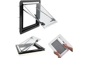 FETCOI Ausstellfenster Wohnmobilfenster 450x500mm Seitenfenster Wohnmobil Fenster RV Klappfenster Externes Push Fenster mit integriertem Rollo und Fliegengitter für Wohnwagen Van Camper (E13)