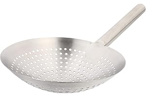 Housoutil Skimmer Küche Schaumlöffel Edelstahl Abseihlöffel Schaumkelle Ölfilter Löffel Schlitz Löffel Sieb Schöpflöffel Nudelsieb Mesh Sieb für Restaurant Hause Küche Hot Pot 28CM
