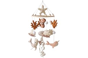 Tbintul Baby Campanelli Eolici, Campana Mobile Baby Culla, Campana di Vento Neonato, Carillon del Vento del Bambino Palla del Feltro a Mano Art Appeso Arredamento per Culla Decorazione e Cameretta