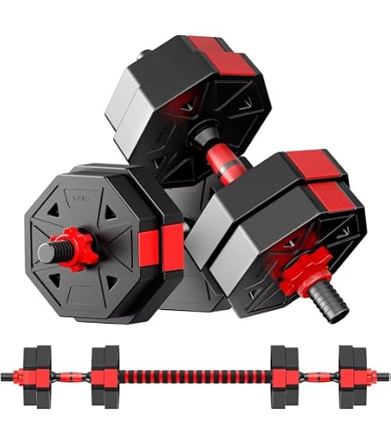 Set Haltères 20 Kg Abician - 12 Plaques Avec Revêtement Plastique | Musculation Maison, Gym Et Cardio