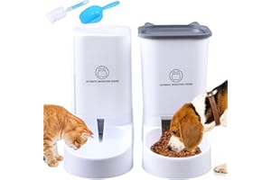 OBOVO futterautomat Katze, 3,8 l Katzen Hund futterautomaten , wasserspender für Katzen und Hunde, 2 Stück Katzen futterautomaten für kleine/große Welpenkätzchen