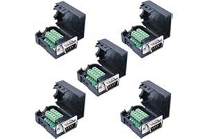 Oiyagai 5 pezzi DB9 RS232 D-SUB Adattatore maschio Porta seriale a 9 pin DB9 COB Breakout Terminal Connector Modulo segnale con custodia (maschio con vite)