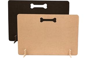 STERZEAL Dog Stopper for Stairs, Dog Barrier Gate | Portable Wooden Pet Stopper | No Drill, Travel Puppy Gate for Stairs and Doorways (Black Stained, 40cm (H) x 75cm (W))