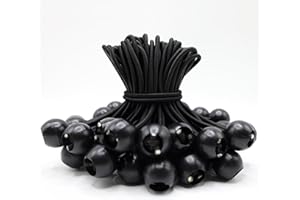 YUNSHANGHE Lot de 50 tendeurs en Caoutchouc avec Boule, 15 cm Tendeur Elastique avec Boule, tendeurs de bâche pour Tente, Affiches, bannière, pavillon