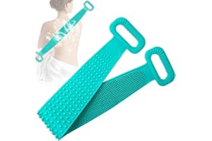 HOTLIKE Back Scrubber, 90cm Szczotka do Ciała Silikonowa, Masażer do Cellulitu, Szczotka Kąpieli Paskiem Prysznicowym, Szczotka do Kąpieli, Dwustronna Szczotka Złuszczająca Kobiet (90cm Zielona)