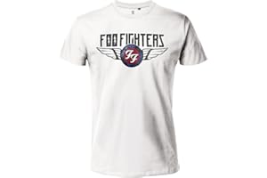 MERCH TRAFFIC Foo Fighters T-Shirt Officiel Logo Band Rock Music Blanc Coton Unisexe Adulte Garçon
