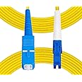 Fibergaga-0.5m(1.6ft) OS2 SC/UPC to LC/UPC Fiber Patch Cable Single Mode Fiber, Simplex, Length Option: 0.5M(1.6ft)-100m(328ft) 9/125µm 2.0mm Cable Diameter Fiber Optic Cable, OS1/OS2 Compatible