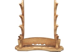 MANNIFEN Support d'épée Katana Support de présentoir pour Tanto Samouraï Wakizashi Genji Japonais Armes japonaises (4 niveaux)
