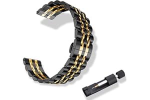 RoYiio Bransoletka ze stali nierdzewnej o szerokości 20 mm, 22 mm, zapasowa bransoletka z szybkim zapięciem, pięknie polerowana, metalowa bransoletka dla kobiet i mężczyzn
