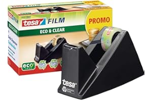 ‎TESA tesa Easy Cut Economy Klebebandabroller mit ecoLogo für Tische/Ökologischer Tischabroller mit Anti-Rutsch-Technologie für Klebefilm bis 10 m x 15 mm