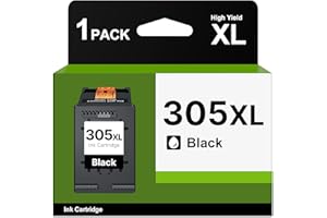 RUDGUZ 305XL Nero Cartuccia d'inchiostro Sostituzione per cartucce HP 305 Nero per HP 305 XL per Envy 6020e 6000 6030e 6032 6020 6420e DeskJet 2700 2720 2710 2720e 2723e Plus 4120 4120e 4100 (Nero, 1-Pack)