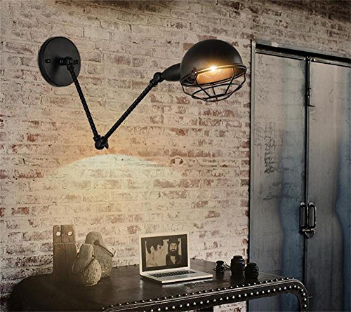 Preisvergleich Produktbild Mei Nachtlicht Amerikanischen Retro-Rocker teleskopisch Wandlampe Schlafzimmer Nachttischlampe Industrieroboter Doppelluft-Restaurant Wandleuchte Energiesparlampe