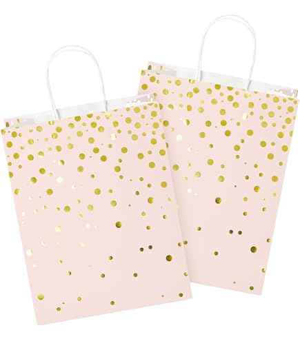 Bambelaa! 12 Sacchetti Regalo Di Carta Natalizi - 157g Lucidi Con Fiocco E Stelle - 25x8,5x34 Cm Con Cordini E Cartellino