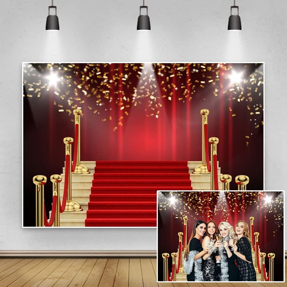 Renaiss 2.7x1.8m Alfombra roja Fondo de fotografía Destacar Podio Telón de Foro Niños Adulto Casa Fiesta Decoraciones Estrella de Cine Evento Pancarta Accesorios de Estudio fotográfico