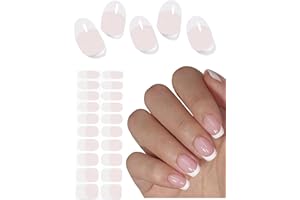 Wahrshei Vernis Autocollant UV | Classic French Autocollant Ongle Gel UV | 20pcs Film pour Ongles Autoadhésif | Gel Nail Stickers, Autocollants et Pochoirs Pour Nail Art