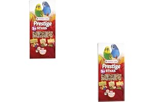 Versele-Laga Prestige Sticks Kleinsittiche Triple Variety | Doppelpack | 2 x 90 g | Knabbersnack für kleine Sittiche | Früchte & Blüten, Gemüse & Löwenzahn sowie Ei & Thymian