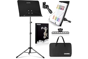 ‎CAHAYA CAHAYA Metall Notenständer klappbar Höhenverstellbar Einstellbar Notenständer & Tischständer 2 in 1 Doppelnutzung mit Wasserdicht Tragetasche CY0194