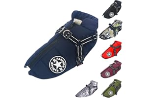 ENGEL WEMANG Gilet pour Chien - Manteau imperméable - avec Harnais - pour Hiver Chaud et Doux - 9 Couleurs - Bleu Marine S