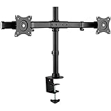 RICOO Support PC 2 ecrans TS7811 13-27 Pouces (33-69 cm) Orientable Inclinable Fix ation de Table Meuble sur Pied pour