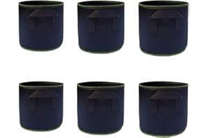 QIGEN LTD 6Pcs 5 Gallon Plant Grow Bags Breathable Nonwoven Fabric Plant Growing Bags Garden Planter Bags Containers with Handles for Vegetables Flowers Potato Tomato Carrot