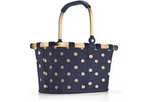 reisenthel Carrybag XS – Robusto cestino per la spesa formato XS con pratica tasca interna – Design elegante e impermeabile, Frame Metallic Dots Blue, taglia unica