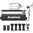 ATOMSTACK R3 Pro Engraver Rotary Roller, Engraver Y-axis Rotary Roller for 360° Engraving Cylindrical Objects with 4 Heightening Columns, 2 Support Shaft and 1 Support Frame