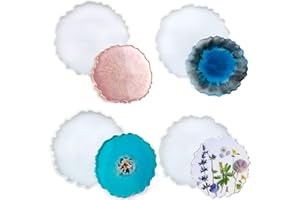 inodiref 4 Pezzi Stampo Sottobicchiere Resina Stampi per Resina Epossidica Stampo Sottobicchiere Stampo in Silicone Agata per Realizzare Sottobicchieri, Tazze, Tappetini, Ciotole