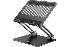 UGREEN iPad Stand Tablet Holder Desk Adjustable Foldable Portable Mount Compatible for iPad Pro 13 2024 12.9 11/Air/Mini/10th 10.9,iPhone 17 16,Galaxy Tab A9+ S11,Surface Pro,Portable Monitor(Black)