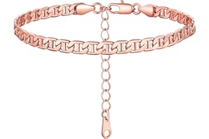 FOCALOOK Bracciale/Cavigliera in acciaio inossidabile per donna e uomo, catena cubano, grano, corda intrecciata, braccialetto uomo donna confezione regalo