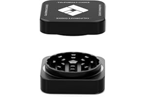 CALIFORNIA'S CHOICE Premium Squared Ceramic Grinder Long Beach Schwarz | Nano-Keramik Beschichtung | 2-teilig | Crusher (Schwarz)