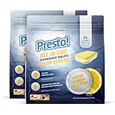 Amazon-Marke: Presto! All in one Lemon Geschirrspül Tablette, Zitroneduft, 120 Waschgänge (2 Packungen mit 60)