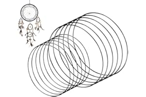 ZINUEEN 12 Stück 2 Größen Metallringe zum Basteln, 25cm+30cm Schwarz Metallring Deko Ringe zum aufhängen, Drahtringe zum Basteln Deko Ringe für Hochzeitskranzdekor, Wandbehang, Wickeltechnik Traumfänger