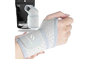 FMCOMMERCE Muñequera Ambidiestra Ortopédica, Especial para Muñeca Abierta, Tendiditis y Esguince. Diseño Anti Rozaduras. Compresion Ajustable. Cómoda Y Transpirable. Muñequera Tunel Carpiano. (Gris Claro)